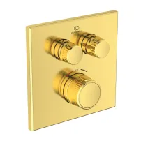 Ideal Standard Ceratherm Navigo квадратен вграден смесител за душ без тяло за вграждане, матово злато
