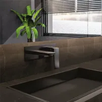 Inter Ceramic Elinor едноръкохватков вграден смесител за умивалник, матово черен, с вградено тяло