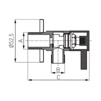 Керамичен ъглов смесител FDesign Kleome, кръгъл, гланциран хром, 1/2