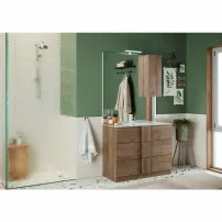 Комплект долен шкаф и мивка за под, кафяв, LC Mobili Italia Jupiter 82x86x47 см
