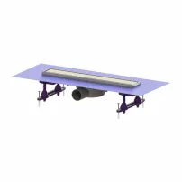 Комплект душ канал с капак Kessel Linearis Compact 45 см неръждаема стомана с цедка и клапа Multistop