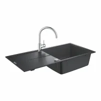 Комплект мивка Grohe K400 60 см от черен композитен материал и смесител BauClassic