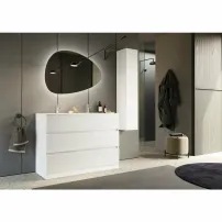 Комплект от бял долен шкаф и стояща мивка LC Mobili Italia Start 122x86x47 см