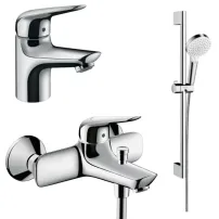 Комплект смесител за мивка Hansgrohe Novus 70 с душ комплект Crometta, хром