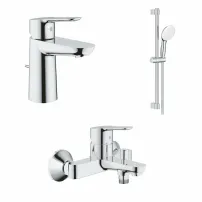 Комплект смесител за вана и мивка Grohe BauEdge с душ лост Tempesta, гланциран хром