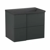 Комплект стенен шкаф Krofam Edge 70 см черен, вградена мивка Krofam Edge 70 см черна