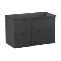 Комплект стенен шкаф Krofam Edge 90 см черен, вградена мивка Krofam Edge 90 см черна