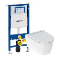 Комплект за окачена тоалетна чиния Geberit One TurboFlush и вградено казанче Geberit Duofix Sigma UP320