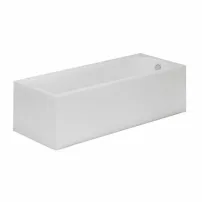 Комплект за правоъгълна вана Radaway Nea 160x70 см, бял, с преден и страничен панел, сифон за вана и хромиран капак
