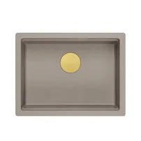 Композитна мивка за под плот Quadron Logan 100 бежово - златна 59.5x45.1 см