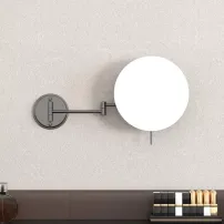 Козметично огледало Inter Ceramic, 20x42 см, Gun Grey, с увеличение x5