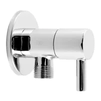 Кръгъл ъглов смесител Ferro 1/2”x1/2” с лъскаво хромирано покритие