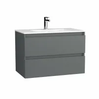 Krofam e-ARCO 80 см сив комплект стенен шкаф, Krofam e-ARCO 80 см вградена мивка