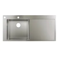 Кухненска мивка Hansgrohe S71 от неръждаема стомана 104.5x51 см, ляв капак, с отвор за бутон