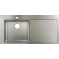 Кухненска мивка Hansgrohe S71 от неръждаема стомана 104.5x51 см с ляв отцедник