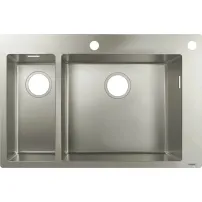 Кухненска мивка Hansgrohe S71 от неръждаема стомана 75.5x50 см с отвор за контролно копче