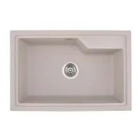 Кухненска мивка Inter Ceramic, композит, пясъчен гранит, 68x45 см, без отцедник