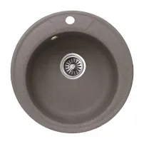 Кухненска мивка Inter Ceramic, композит, сив гранит, 49 см, без отцедник