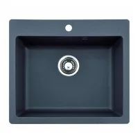 Кухненска мивка Inter Ceramic, композит, сив гранит, 57x50 см, с отвор за смесител
