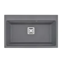 Кухненска мивка Inter Ceramic, композит, сив гранит, 78x48 см