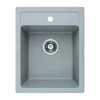 Кухненска мивка Inter Ceramic, композит, сиво-пясъчен гранит, 40x50 см, с отвор за смесител