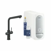 Кухненски смесител Grohe Blue Home L-образен чучур и стартов комплект матово черно