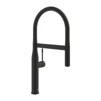Кухненски смесител Grohe Essence с гъвкав чучур, матово черно, Phantom Black