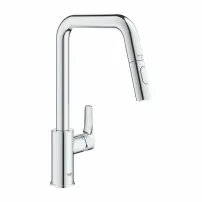 Кухненски смесител Grohe Eurosmart с издърпващ се душ, гланциран хром, 2 функции
