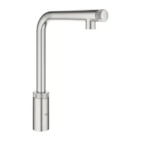 Кухненски смесител Grohe Minta SmartControl с издърпващ се душ, четкан хром Supersteel