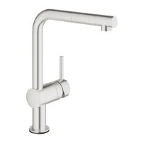 Кухненски смесител Grohe Minta Touch с издърпващ се душ, четкан хром Supersteel