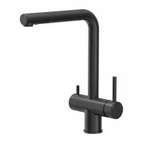 Кухненски смесител с издърпващ се душ Quadron Unique Ellen, въглеродно черно покритие