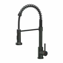 Кухненски смесител с разтегателен душ Quadron Pop Salma, въглеродно черно покритие
