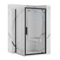 Квадратна душ кабина с въртяща се врата Rea Rapid Swing 100x100 черна