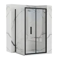 Квадратна душ кабина със сгъваема врата Rea Rapid Fold 100x100 черна