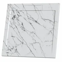 Квадратно композитно душ корито Inter Ceramic 80x80 см, матово бяло мраморно покритие