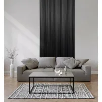 Lamelio Onda ляв оребрен краен панел, черно покритие 3.8x270 см