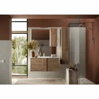 LC Mobili Italia Jupiter комплект долен шкаф и стенен умивалник кафяв 82x53x47 см