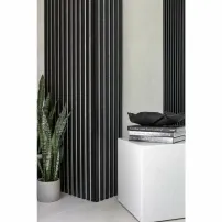 Marbet Woodline сив/матово черен 270x40 см ребрени панели