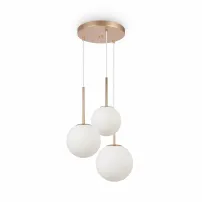 Maytoni Basic висяща лампа златисто/бяло 3 крушки MOD321PL03G1