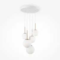Maytoni Basic висяща лампа златисто/бяло 5 крушки MOD321PL05G