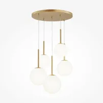 Maytoni Basic висяща лампа златисто/бяло 5 крушки MOD321PL05G1
