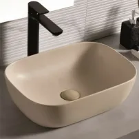 Мивка за плот Inter Ceramic Art правоъгълна, бежова, матова, 46 см