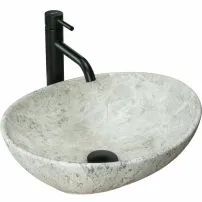 Мивка за плот Rea Sofia Light Stone сива, каменна, 41 см