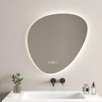 Огледало с осветление и антизапотяване Inter Ceramic Enrico, асиметрично, 80x80 см