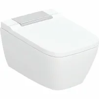 Окачена тоалетна чиния с капак с плавно затваряне и функция биде Geberit AquaClean Sela Square хром