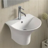 Овална стенен умивалник Inter Ceramic, лъскаво бял, 48 см