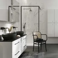 Параван за душ кабина Cersanit Larga черен 100x200 см