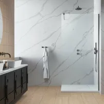 Параван за душ кабина Radaway Modo New II GunMetal, матово-прозрачен, 60 см, закалено стъкло 8 мм