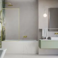 Параван за вана Radaway Modo F SL PNJ II, златисто-прозрачен, 70x150 см, 8 мм стъкло, ляв