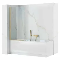 Параван за вана Rea Elegant в цвят четкано злато 70x140 см